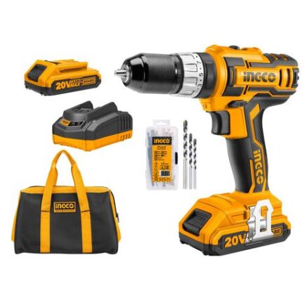 Ingco - Li-Ion Cordless Impact Drill - Mega Combo Kit (20V)