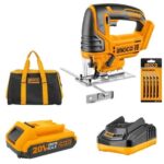 Ingco - Cordless Jigsaw With 5 Piece Saw Blades, 2.0Ah, Charger &Amp; Tool Bag - Image 4