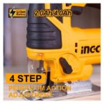 Ingco - Cordless Jigsaw With 5 Piece Saw Blades, 2.0Ah, Charger &Amp; Tool Bag - Image 3