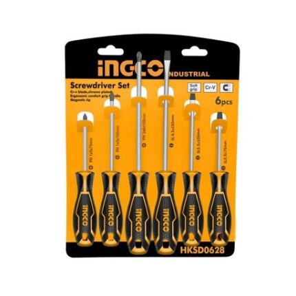 Ingco - Cr-V 6 Pieces Screwdriver Set-Hksd0628