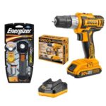 Ingco - Lithium-Ion Cordless Drill -20V, Battery, Charger &Amp; Energizer Light