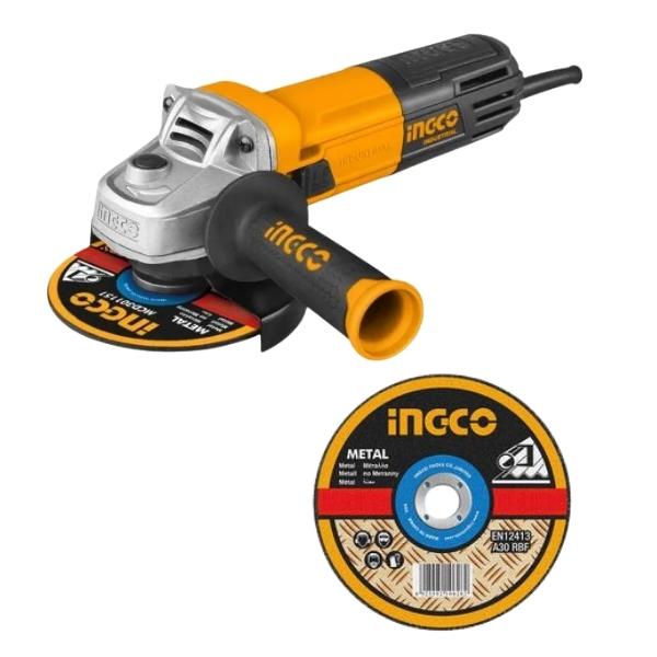 AG8508MCD121155more.jpg Ingco -950W Angle Grinder& Abrasive Metal Cutting Disc (10Pieces) Combo Set - Image 1