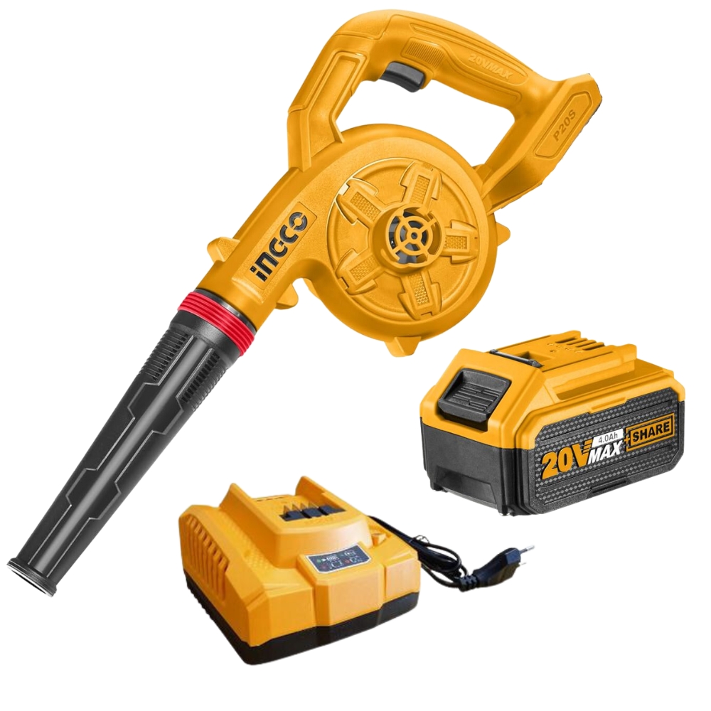 xr:d:DAF3lrFtlic:881,j:5162670338356029580,t:24022009 Ingco - Leaf Blower Cordless - 20V With 4.0Ah Battery And Charger - Image 1