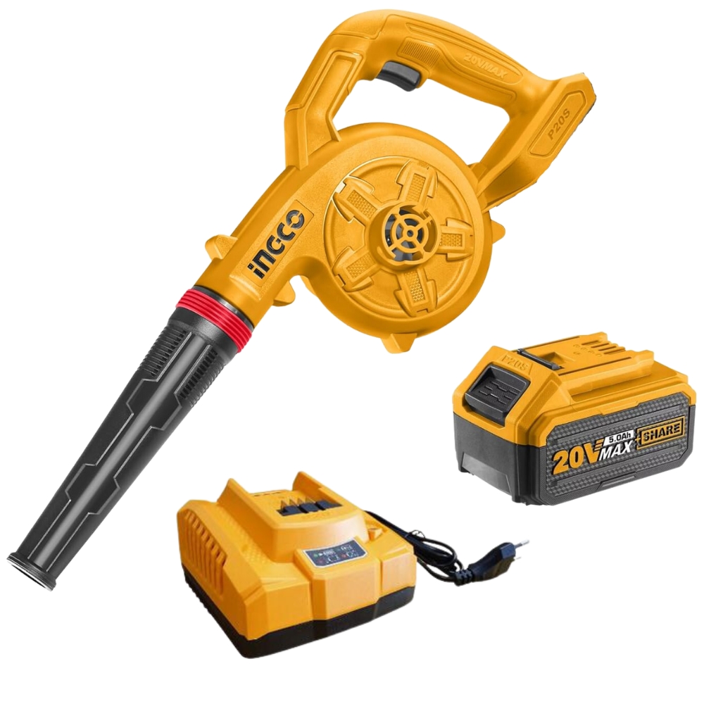 xr:d:DAF3lrFtlic:883,j:1630722330258872549,t:24022009 Ingco - Leaf Blower Cordless - 20V With 5.0Ah Battery And Charger - Image 1