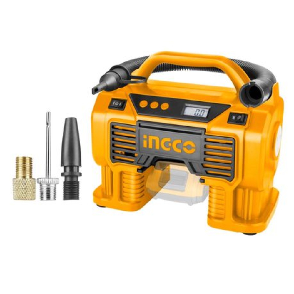 xr:d:DAF3lrFtlic:94,j:7953771966091036042,t:24011006 Ingco - Auto Air Compressor With Adaptors -20V - Image 1