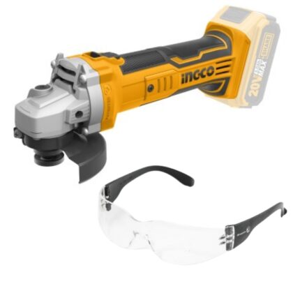 Ingco - Lithium-Ion Angle Grinder (Cordless) With Safety Spectacles - Clear