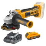 Ingco - Lithium-Ion Angle Grinder (Cordless)20V With 2.0Ah Battery &Charger