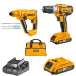 Ingco - Lithium Ion Drill Inc 2X Batteries, Charger, Rotary Hammer &Amp; Bag