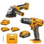 Ingco - Li-Ion Cordless Drill & Angle Grinder With 4.0Ah Battery