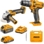 Ingco - Li-Ion Cordless Drill & Angle Grinder With 5.0Ah Battery