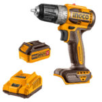 Ingco - Lithium-Ion Cordless Drill (20V) With 5.0Ah Battery And Charger