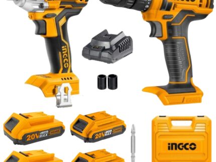 Ingco - Li-Ion Cordless Drill With Li-Ion Cordless Impact Wrench - 300NM