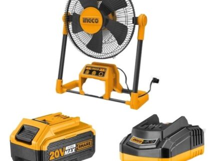 Ingco - Cordless Fan 20V with 1 x 4.0Ah Battery and 1 x Fast Charger