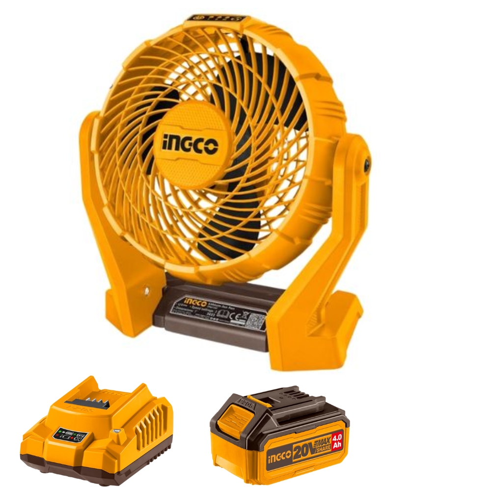 CFALI2007FCLI2001FBLI20021.jpg Ingco - Lithium Fan (20V) With 4.0Ah Battery And Charger - Image 1