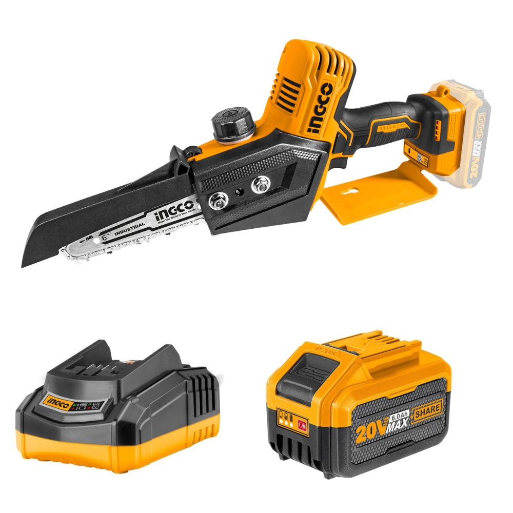 xr:d:DAFxCRCiASM:8,j:4174116721525581922,t:23101210 Ingco - Lithium Ion Pruner Saw With Charger And Battery (6.0Ah) - Image 1