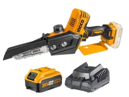 Ingco - Lithium Ion Cordless Chain Saw (20V) with 4.0Ah Battery and Charger