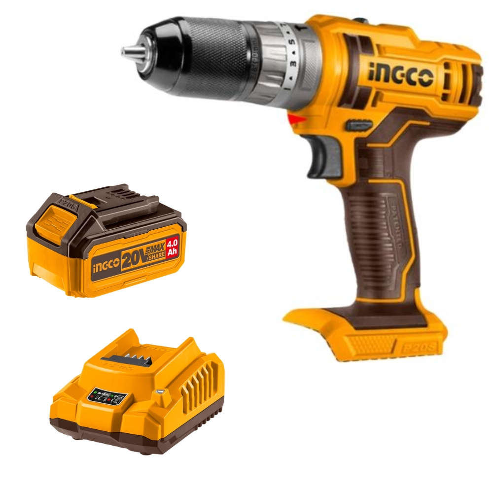 CIDLI201455FCLI2001FBLI20021.jpg Ingco - Lithium - Ion Impact Drill (20V) With 4.0Ah Battery & Charger - Image 1