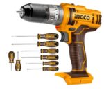 Ingco - Lithium-Ion Cordless Impact Drill 20V & Screwdriver Set 8 Pieces