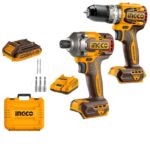 Ingco - Lithium-Ion Impact Driver & Compact Brushless Impact Drill - Combo