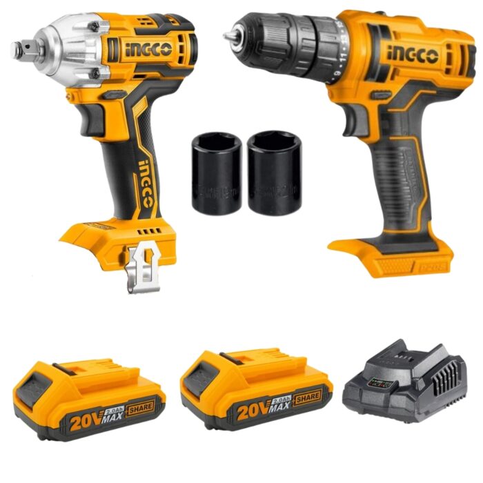 Ingco - Cordless Impact Wrench 300Nm And Cordless Drill (Machine/Tool Only) - Image 1