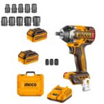 Ingco - Impact Wrench 500Nm With Batteries, Charger & 10Pce Socket Set