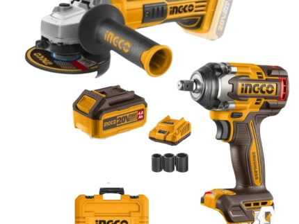Ingco - Lithium-Ion Impact Wrench (20V) with Angle Grinder - Combo