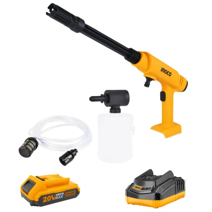 Ingco - Lithium Ion Pressure Washer With 2.0Ah Battery Pack + Fast Charger - Image 1