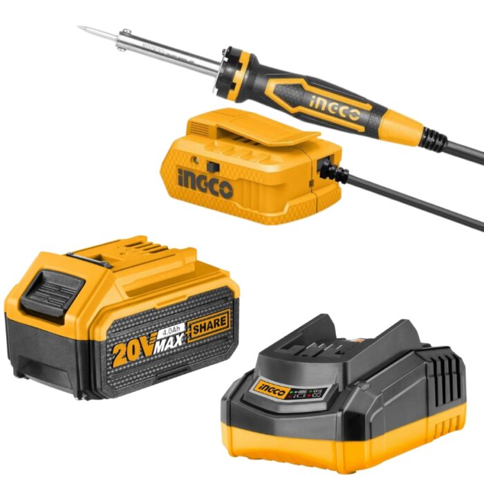 INGCO - Soldering Iron (40W) - 20V + Charger + Battery Pack - (4.0AH) - Image 1