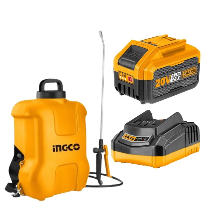 Ingco - Garden Sprayer - 16L With Charger + Li-Ion Battery Pack - (6.0Ah) - Image 1
