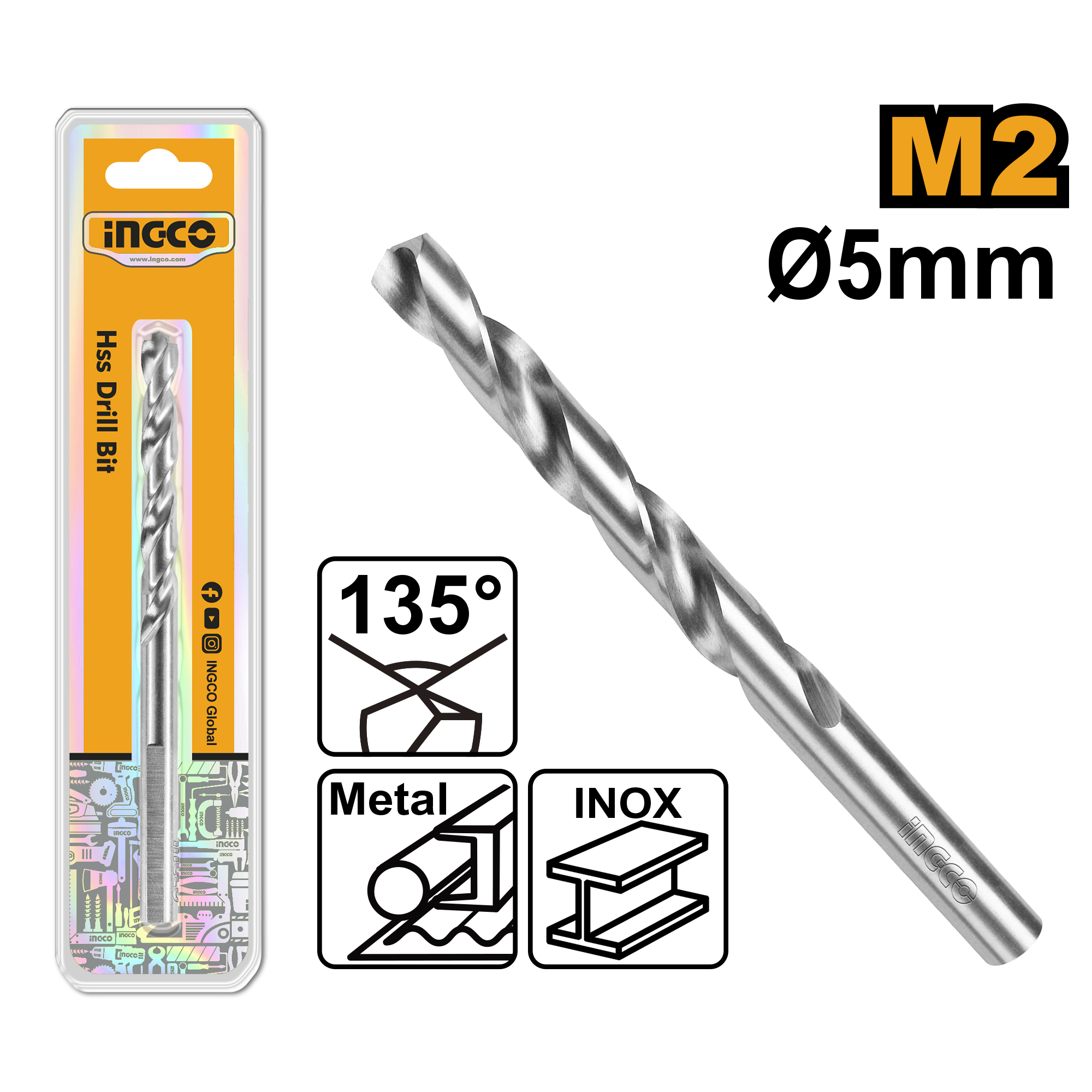 DBT11300501.png Ingco - M2 Hss Drill Bit - Image 1