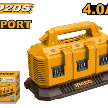 Ingco - 6 Port Charger (8.0Ah Total Capacity) - Cordless 20V Lithium-Ion Battery Charger ? Fast Charge