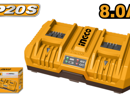 Ingco - 2-Port / Dual Charger (8.0Ah Total Capacity) - Cordless 20V Lithium-Ion Battery Charger ? Fast Charge
