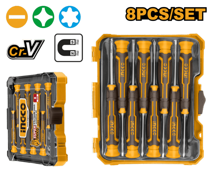 Ingco - 8 Pieces Precision Screwdriver Set - Image 1