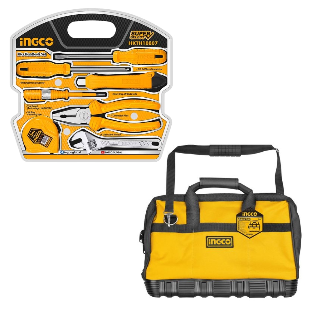 xr:d:DAF3lrFtlic:798,j:3928683640687160262,t:24021612 Ingco - Hand Tool Set - 7 Piece With Toolbag - Image 1