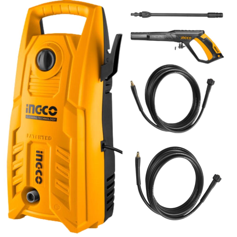 HPWR14008AHPH5028.jpg Ingco - Pressure Washer (1400W) With Quick Connect Hose/Connector (5Meters) - Image 1