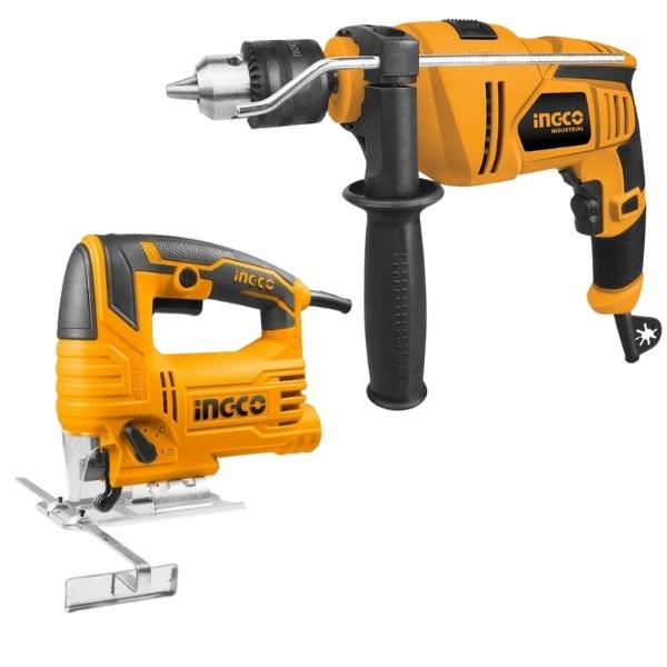 ID8508JS57028.jpg Ingco - Impact Drill 850W And Jig Saw 570W Combo - Image 1
