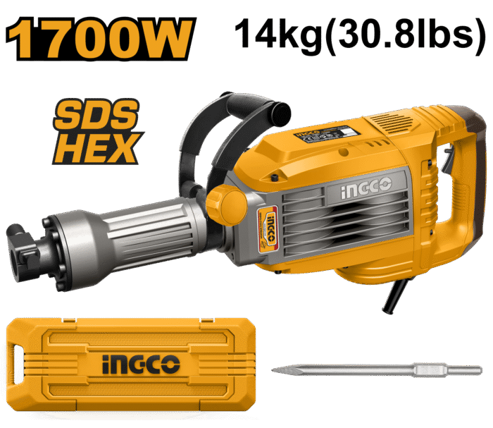 Ingco - Demolition Breaker / Hammer 1700W With 1 X Chisels And Carry Case - Image 1