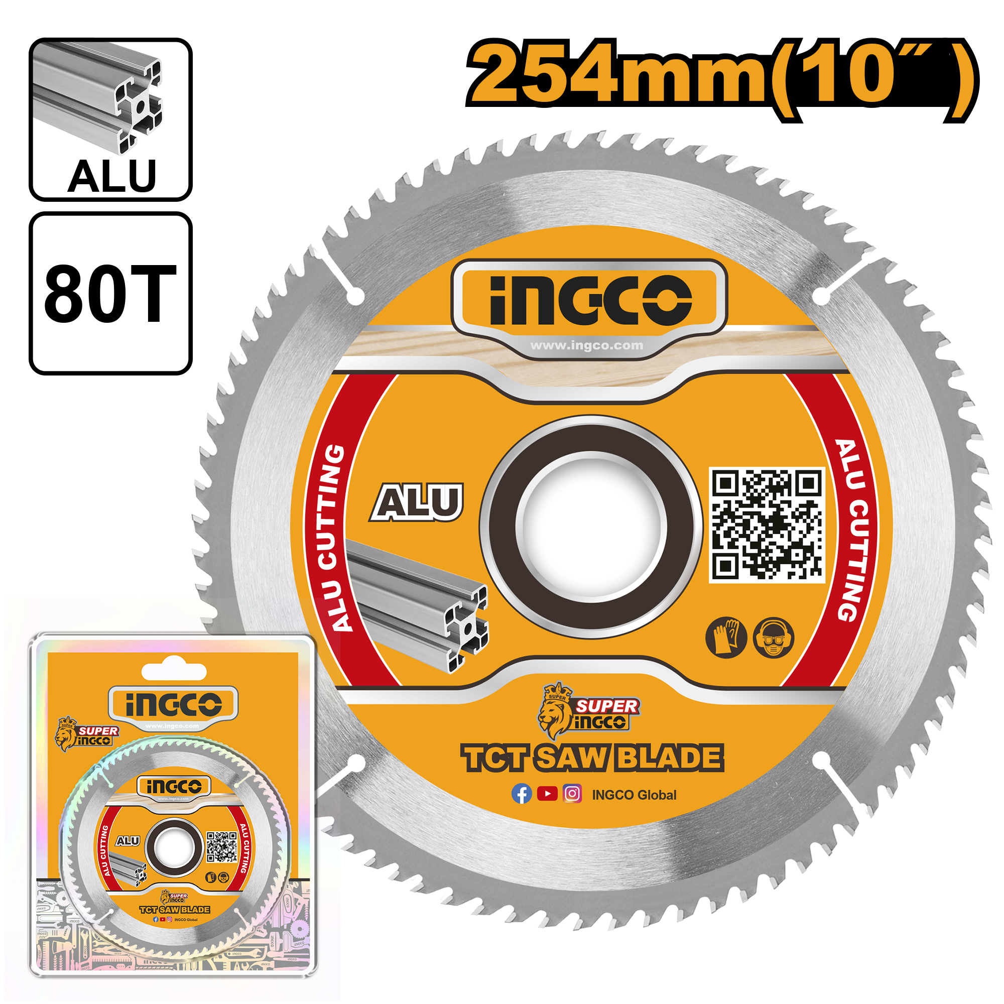TSB325428.png Ingco - Tct Saw Blade 80T - Aluminium (254Mm) - Image 1