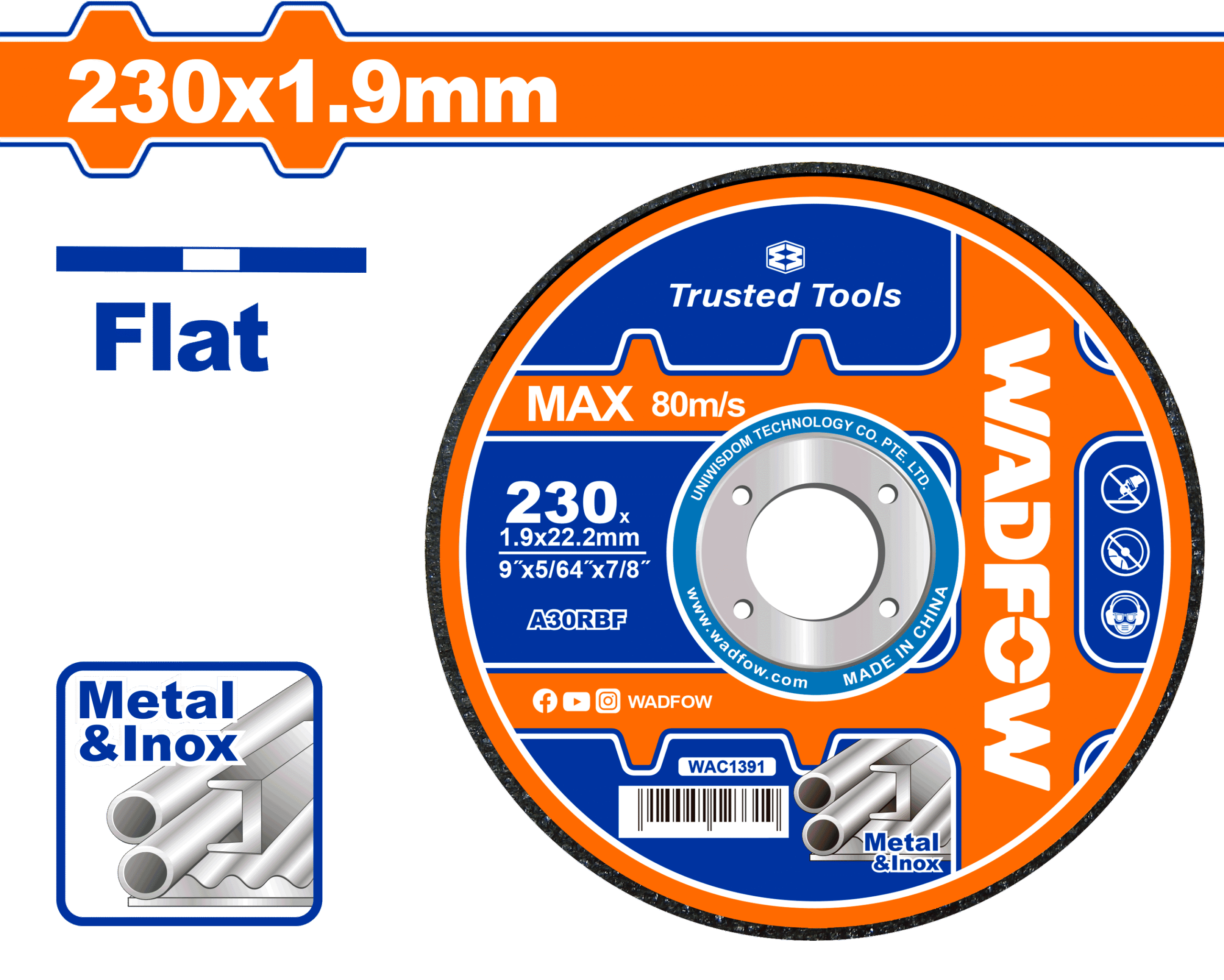 WAC1391.png Wadfow - Abrasive Metal Cutting Disc - Image 1