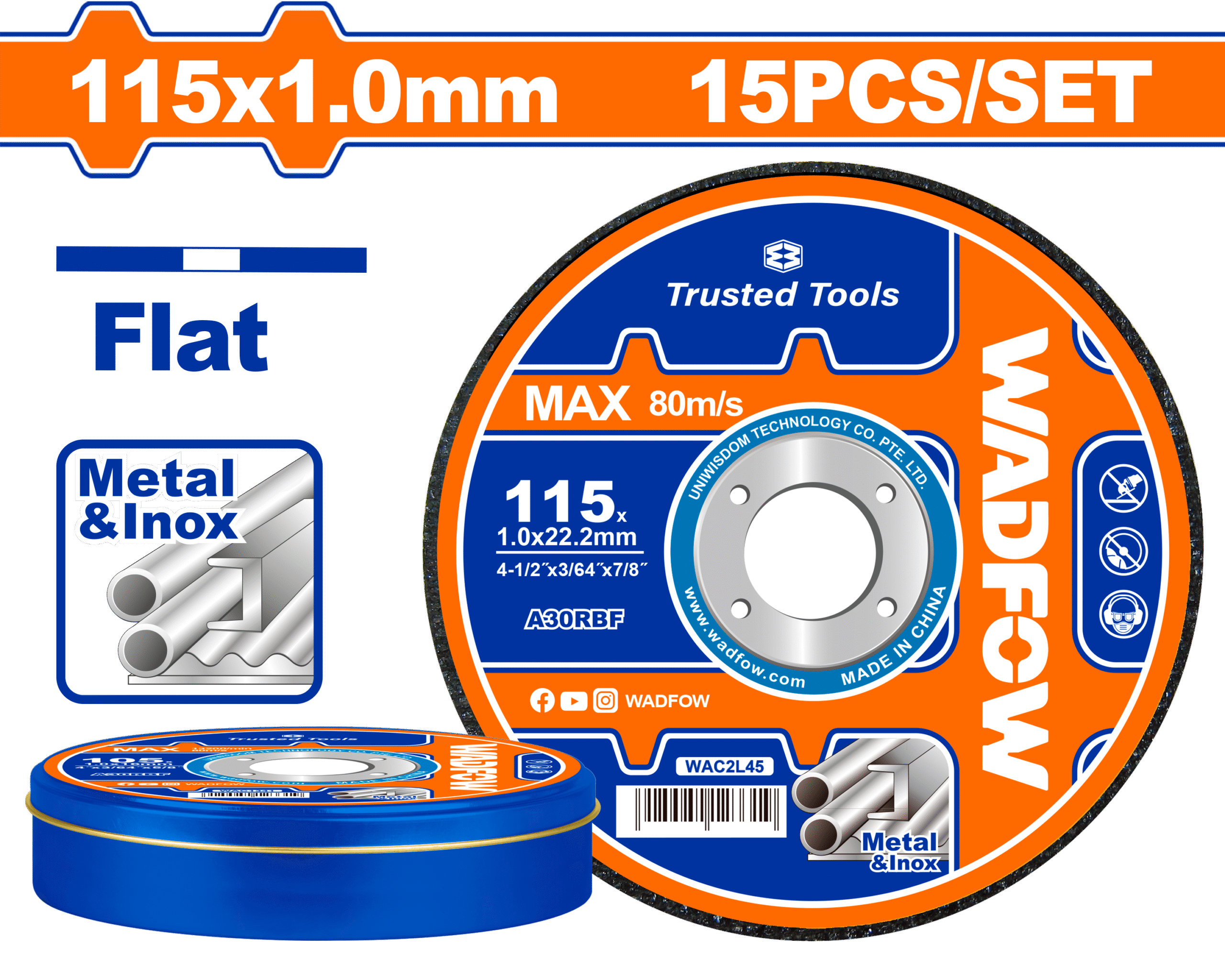 WAC2L45.png Wadfow - Abrasive Metal Cutting Disc Set - Image 1