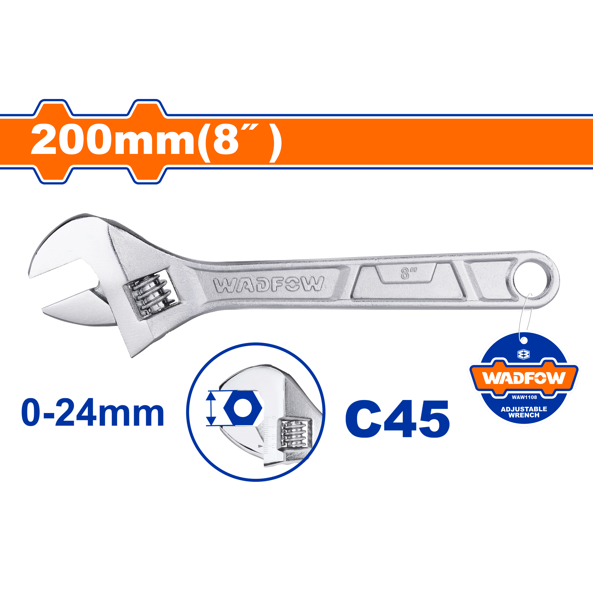WAW1108.png Wadfow - Adjustable Wrench - Image 1