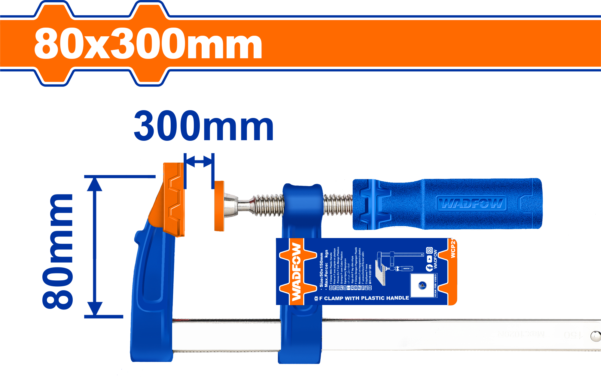 WCP2181.png Wadfow - F Clamp With Plastic Handle - Image 1