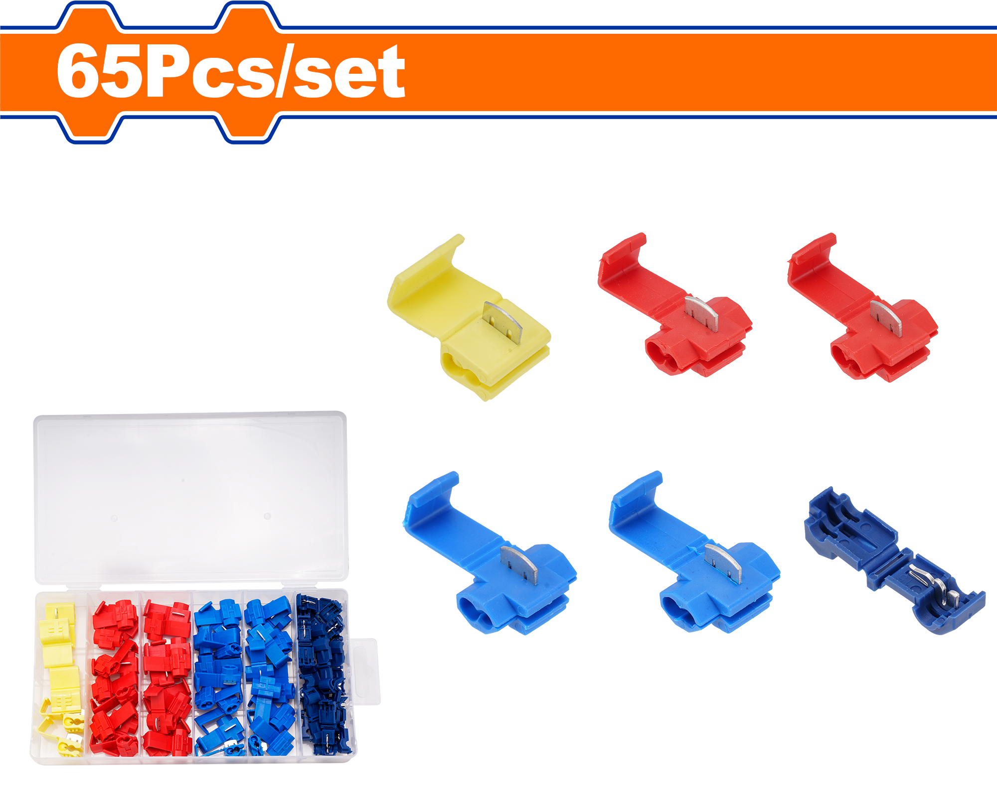 WFKAB01.png Wadfow - 65 Piece Quick Wire Splice Assortment - Image 1