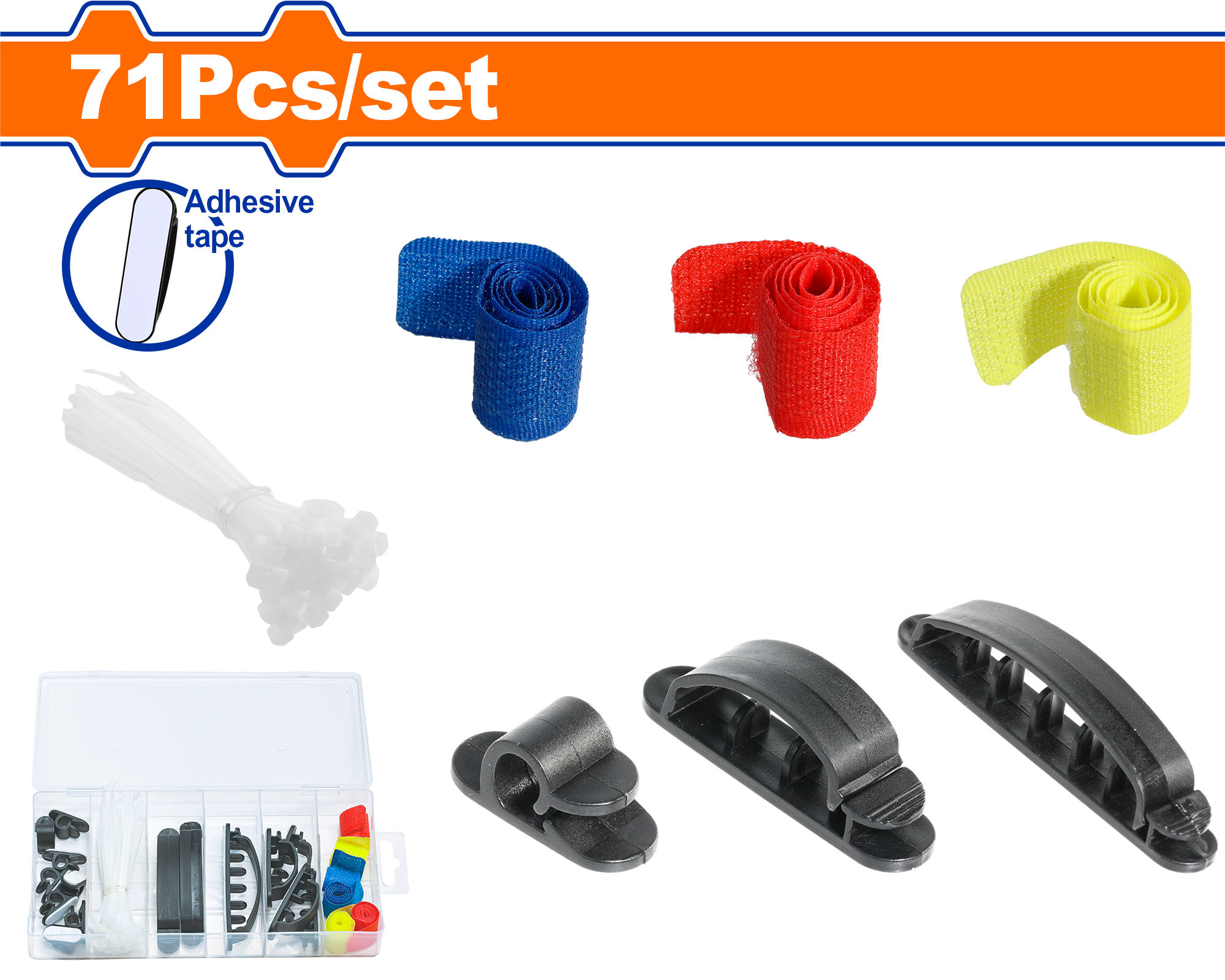 WFKBB01.png Wadfow - 71 Piece Cable Manager Set - Image 1