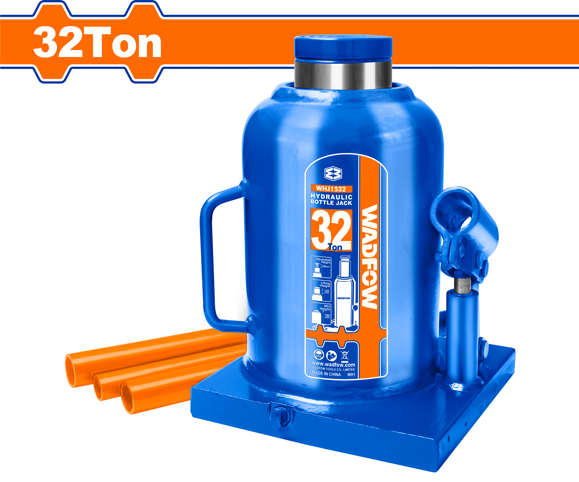 WHJ1532.png Wadfow - Hydraulic Bottle Jack - Image 1