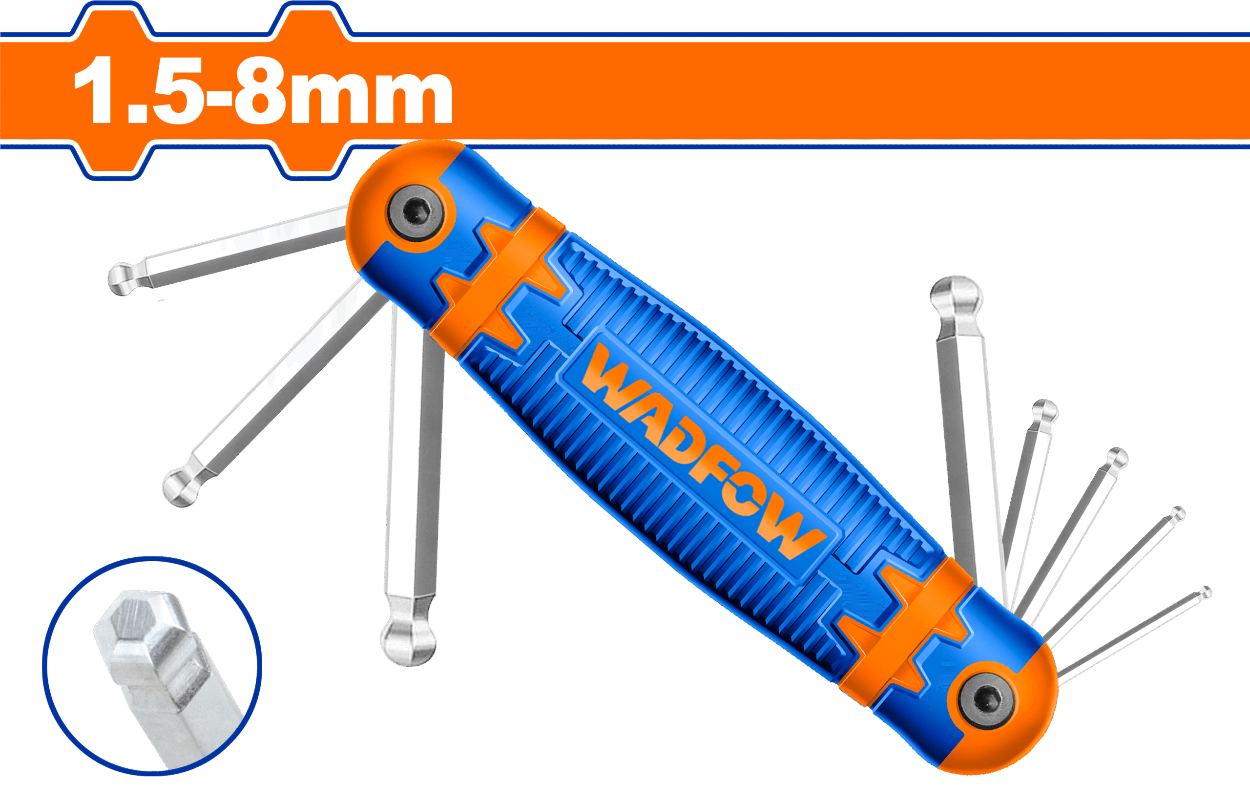 WHK2281.png Wadfow - 8 Piece Ball Point Hex Key - Image 1