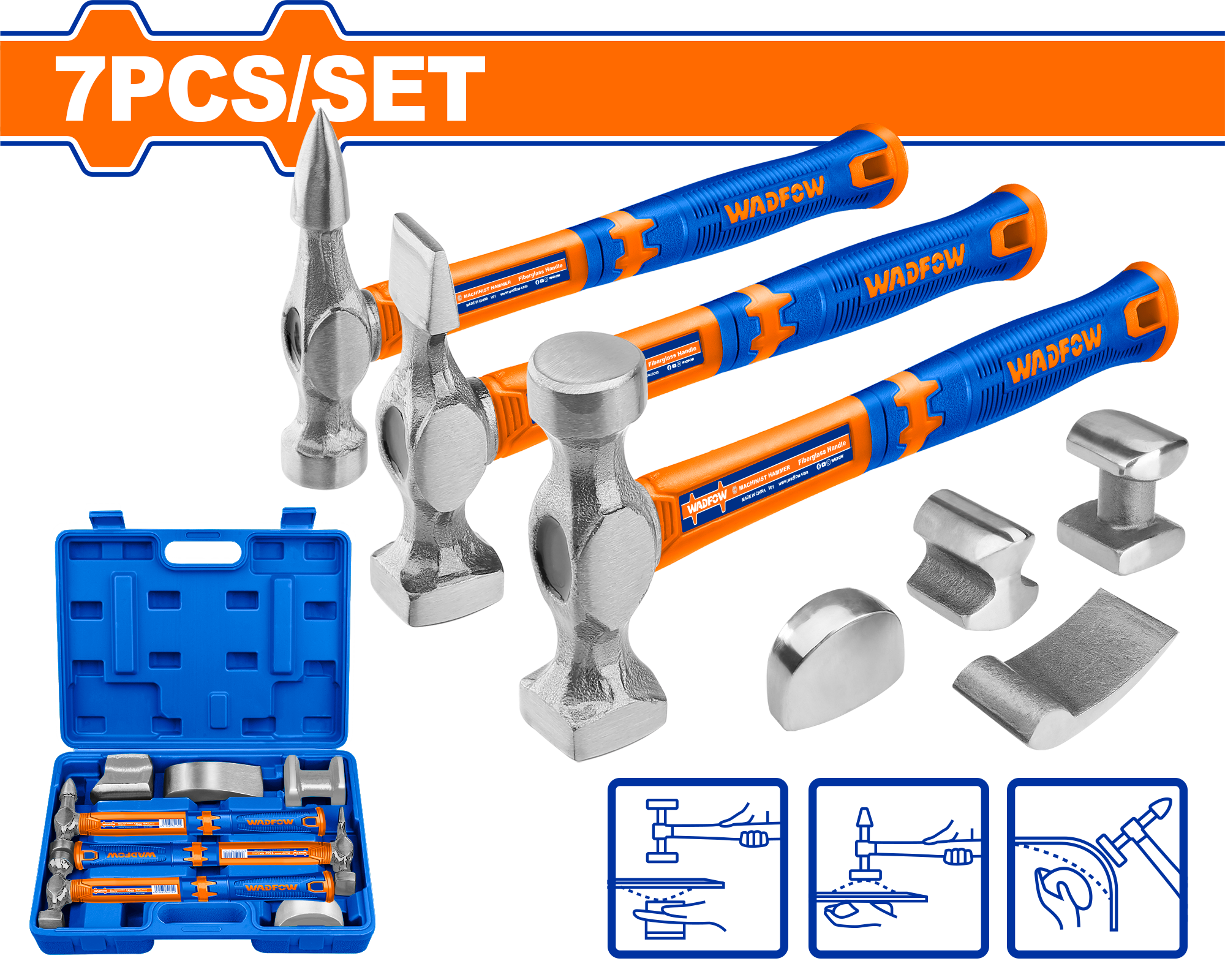 WHZ1D07.png Wadfow - 7 Piece Body And Fender Hammer Set - Image 1