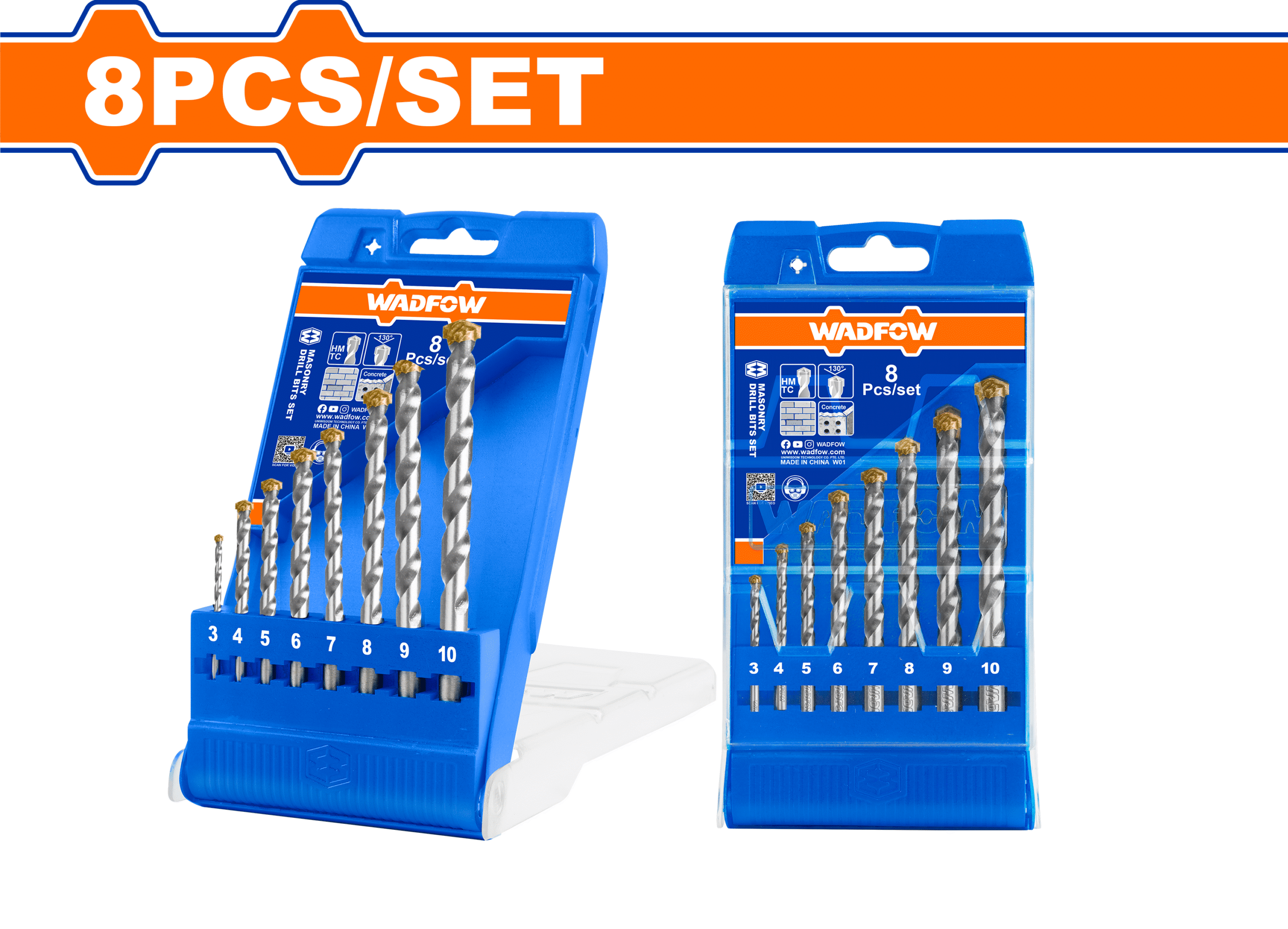 WMJ6B08.png Wadfow - 8 Piece Masonry Drill Bits Set - Image 1