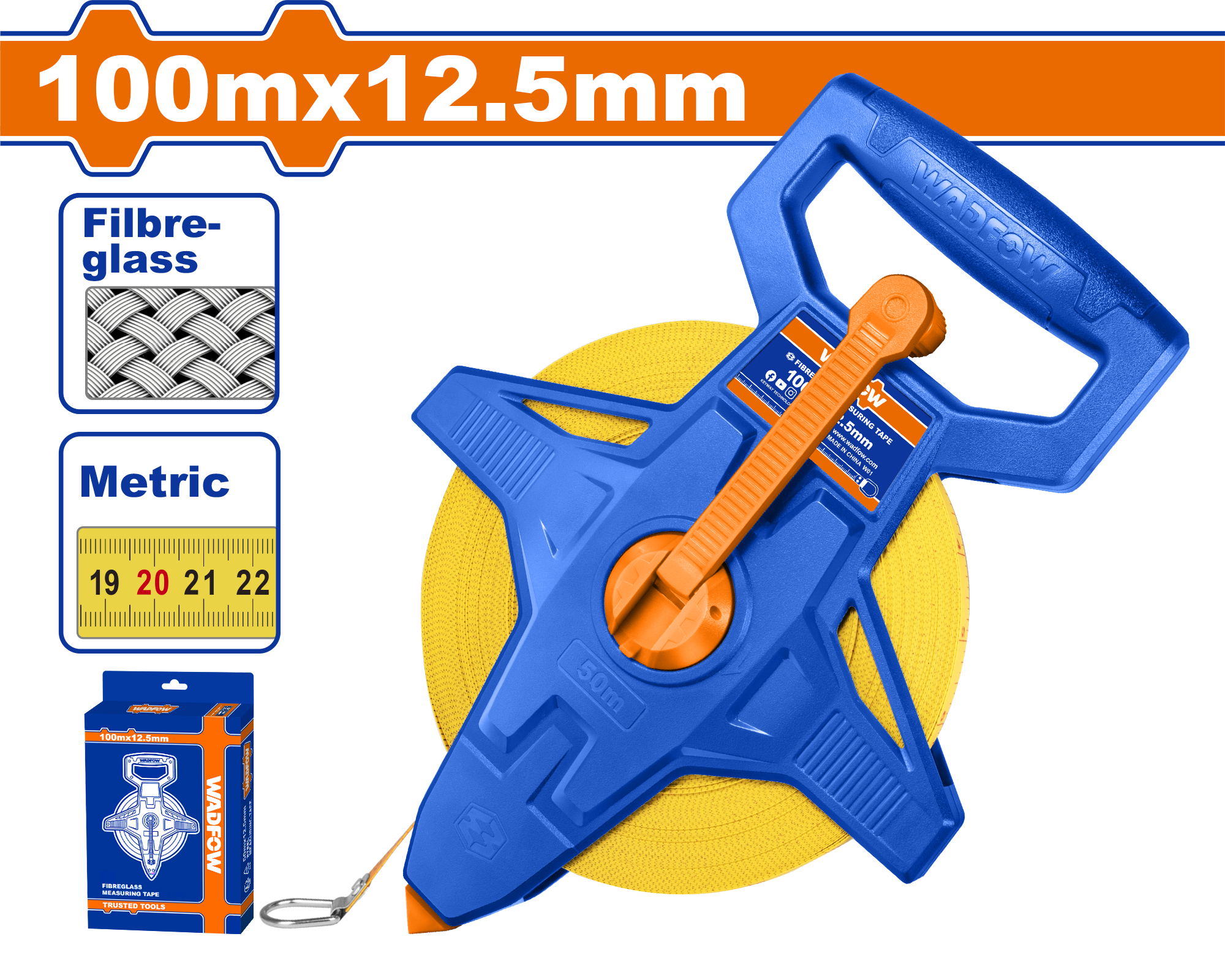 WMT25100M.png Wadfow - Fibreglass Measuring Tape - Image 1