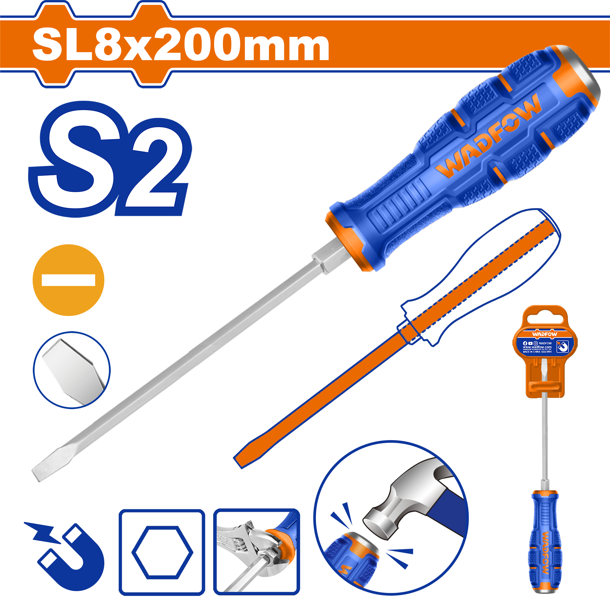 WQJ1288.png Wadfow - Slotted Go-Through Screwdriver - Image 1